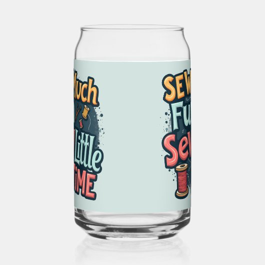 Naai veel plezier Naai weinig tijd Retro Stitch Ar Blikvorm Glas (Rechts)