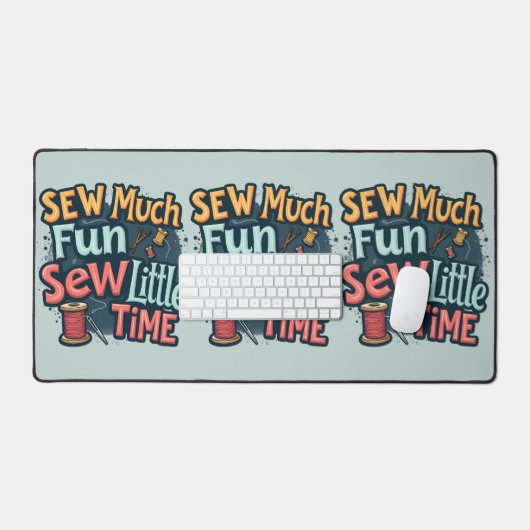 Naai veel plezier Naai weinig tijd Retro Stitch Ar Bureaumat (Keyboard & Muis)
