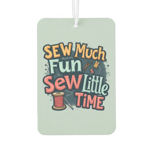 Naai veel plezier Naai weinig tijd Retro Stitch Ar Luchtverfrisser (Achterkant)