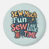 Naai veel plezier Naai weinig tijd Retro Stitch Ar Magneet (Voorkant)