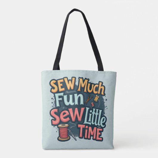 Naai veel plezier Naai weinig tijd Retro Stitch Ar Tote Bag (Achterkant)