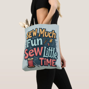 Naai veel plezier Naai weinig tijd Retro Stitch Ar Tote Bag