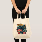 Naai veel plezier Naai weinig tijd Retro Stitch Ar Tote Bag (Voorkant (product))