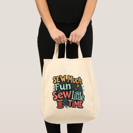 Naai veel plezier Naai weinig tijd Retro Stitch Ar Tote Bag (Voorkant (product))