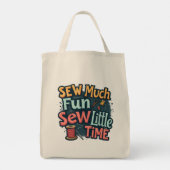 Naai veel plezier Naai weinig tijd Retro Stitch Ar Tote Bag (Achterkant)