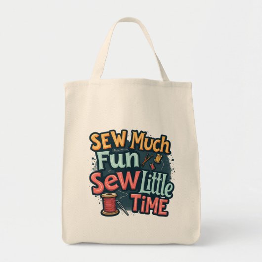 Naai veel plezier Naai weinig tijd Retro Stitch Ar Tote Bag (Voorkant)