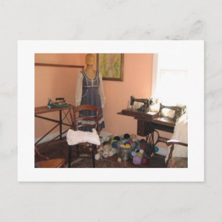 Naaibenodigdheden van de oude dagen briefkaart