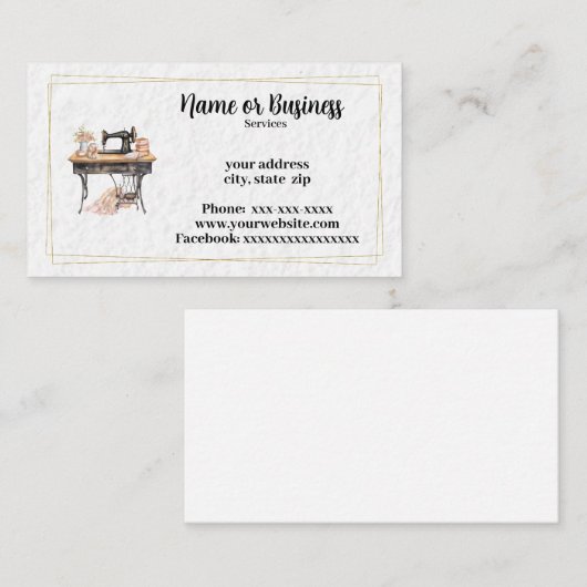 Naaidiensten Visitekaartje (Voorkant / Achterkant)