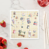 Naaiefemera, naaicirkel, partij servet (Insitu)