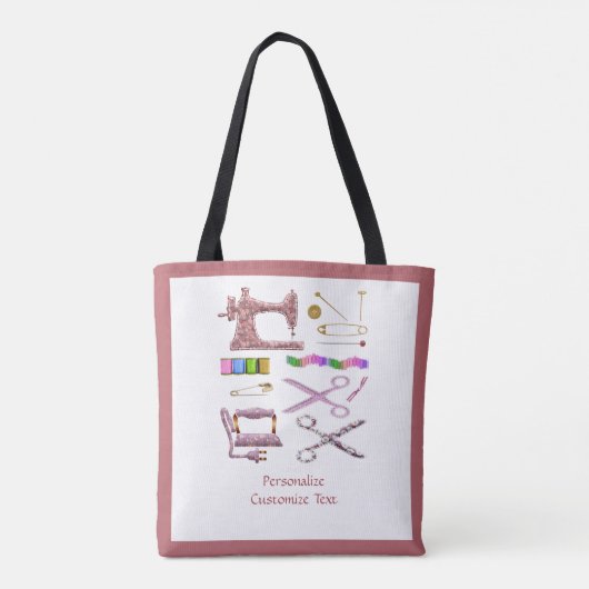 naaien Accessoires voor Seamstress Tailor Tote Bag (Achterkant)