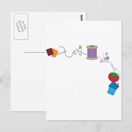 naaien briefkaart (Voorkant / Achterkant)