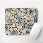 Naaien - Buttonnen - Veel witte knoppen Muismat (Met muis)
