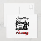 Naaien Cadeau | Kerstmis is beter met naaien Aankondigingskaart (Voorkant / Achterkant)