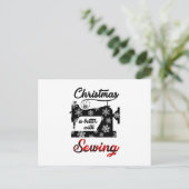 Naaien Cadeau | Kerstmis Is Leuker Met Naaien Aankondigingskaart (Staand voorkant)