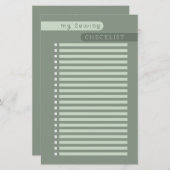 naaien checklist sage (Voorkant / Achterkant)