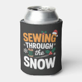 Naaien door de Sneeuw Grappige Kerstdeken Blikjeskoeler (Blikje Voorkant)