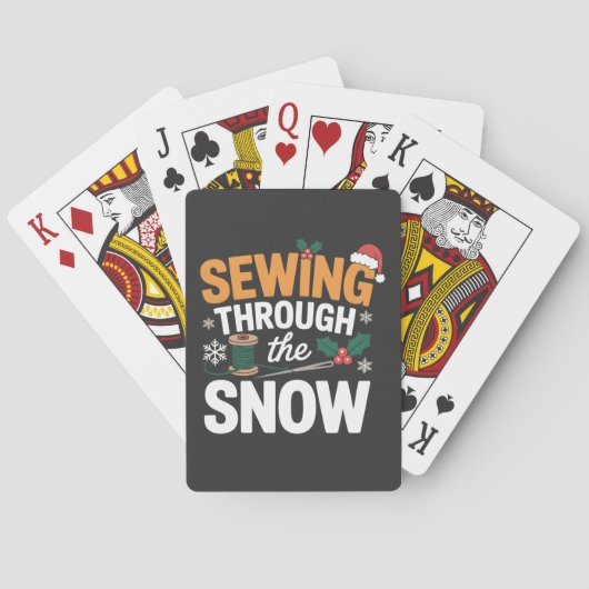 Naaien door de sneeuw Grappige Kerstdeken Pokerkaarten (Achterkant)