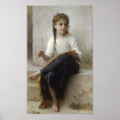 Naaien door William-Adolphe Bouguereau Poster (Voorkant)