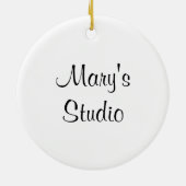 Naaien, duimels, naalden en draad keramisch ornament (Achterkant)