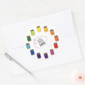 Naaien, duimels, naalden en draad ronde sticker (Envelop)