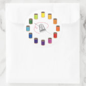 Naaien, duimels, naalden en draad ronde sticker (Tas)