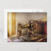 Naaien - Een zwarte en witte naaimachine Briefkaart (Voorkant / Achterkant)