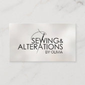 Naaien en Veranderingen - Cool Minimal Line Art Visitekaartje (Voorkant)