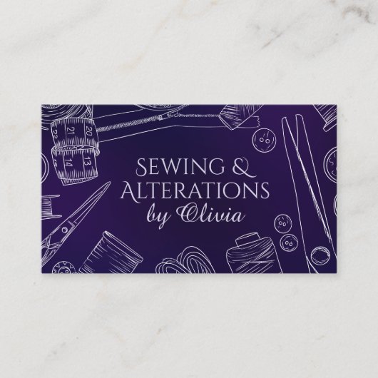 Naaien en Veranderingen - Line Art Visitekaartje (Voorkant)