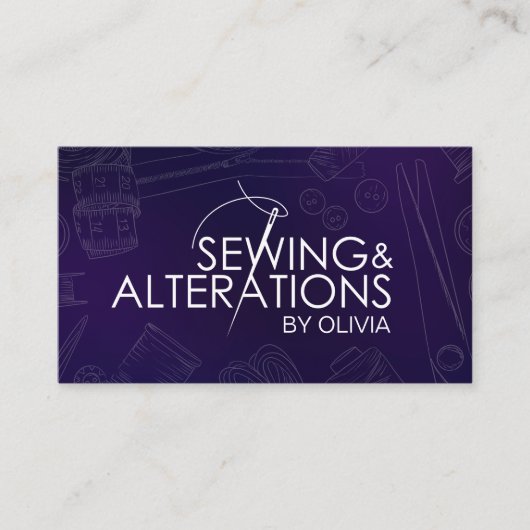 Naaien en Veranderingen - Line Art Visitekaartje (Voorkant)