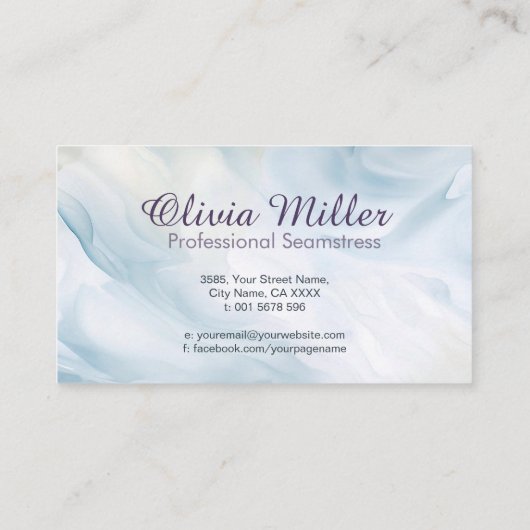 Naaien en Veranderingen - Waterverf Style Art Visitekaartje (Achterkant)