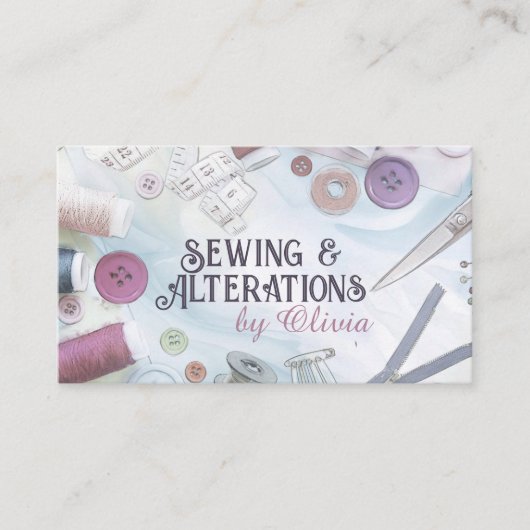 Naaien en Veranderingen - Waterverf Style Art Visitekaartje (Voorkant)