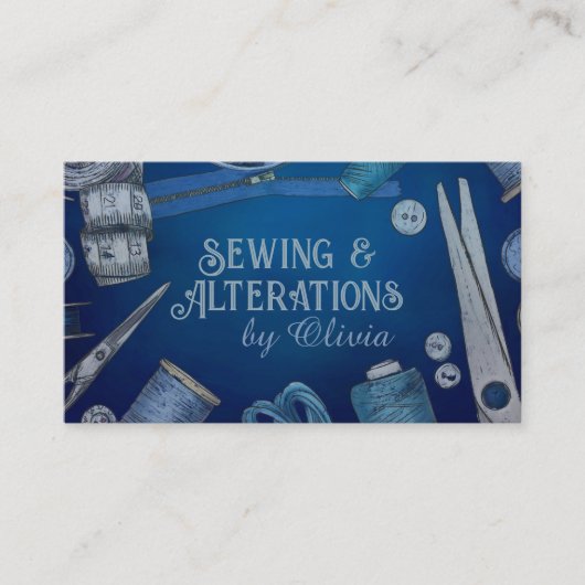 Naaien en Veranderingen - Waterverf Style Art Visitekaartje (Voorkant)