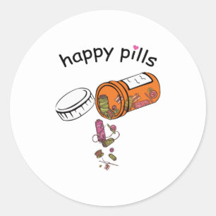 naaien Fijne pillen naaien Ronde Sticker