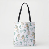 Naaien Geborduurde Bloem Naaldpunt Monogram Tote Bag (Voorkant)