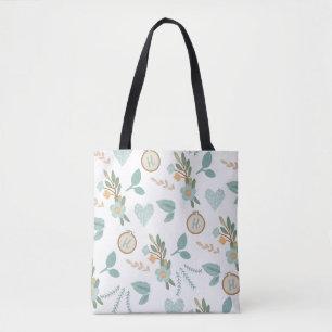 Naaien Geborduurde Bloem Naaldpunt Monogram Tote Bag