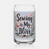 Naaien is mijn gelukzaligheid bloementypografie blikvorm glas (Voorkant)