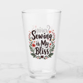 Naaien is mijn gelukzaligheid bloementypografie glas (Voorkant)