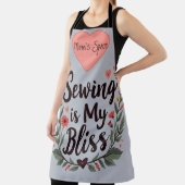 Naaien is mijn gelukzaligheid bloementypografie schort (Insitu)