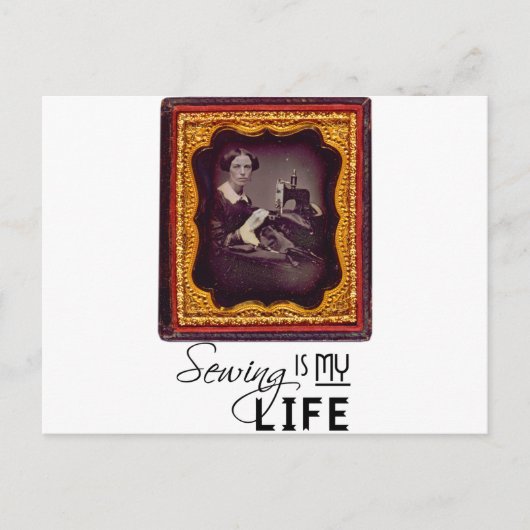 Naaien is mijn leven briefkaart (Voorkant)