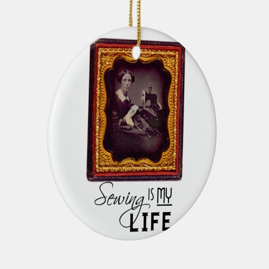 Naaien is mijn leven keramisch ornament (Rechts)