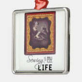 Naaien is mijn leven metalen ornament (Links)