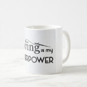 Naaien is mijn Super Power Coffee beker Koffiemok (Voorkant rechts)