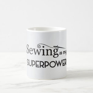 Naaien is mijn Super Power Coffee beker Koffiemok