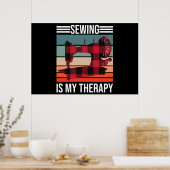 Naaien is mijn therapie poster (Keuken)