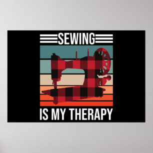 Naaien is mijn therapie poster