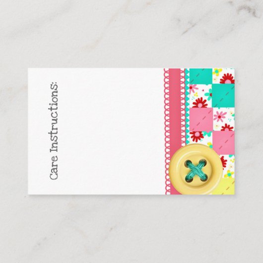 Naaien/kantelen Visitekaartje (Achterkant)