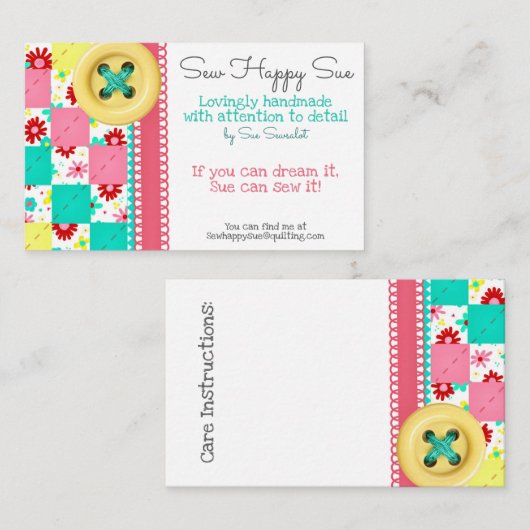 Naaien/kantelen Visitekaartje (Voorkant / Achterkant)