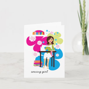 Naaien Meisje Gepersonaliseerde Notecards Notitiekaartje