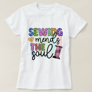 Naaien Mends the Soul T-shirt voor dames