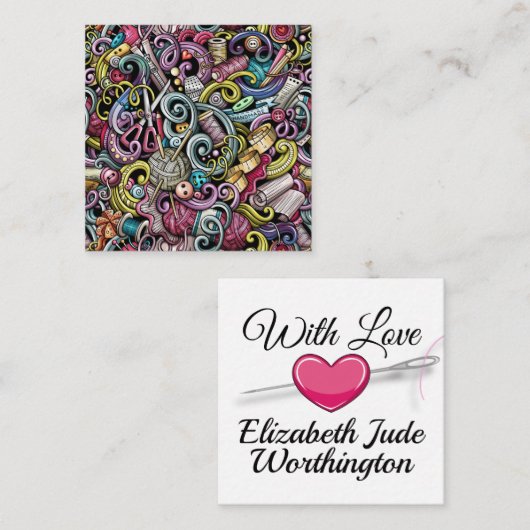 Naaien / Naadstress / Cadeaubehuizing Kaart (Voorkant / Achterkant)